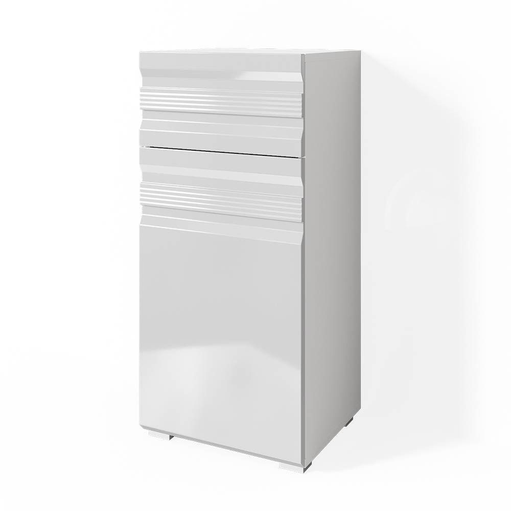 Vicco Midischrank Fredd, Weiß Hochglanz, 36 x 79 cm