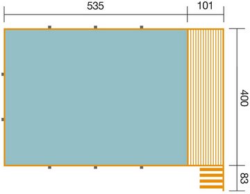 weka Rechteckpool 595 Gr. 2 (Set, 7-tlg), BxLxH: 416x644x116 cm