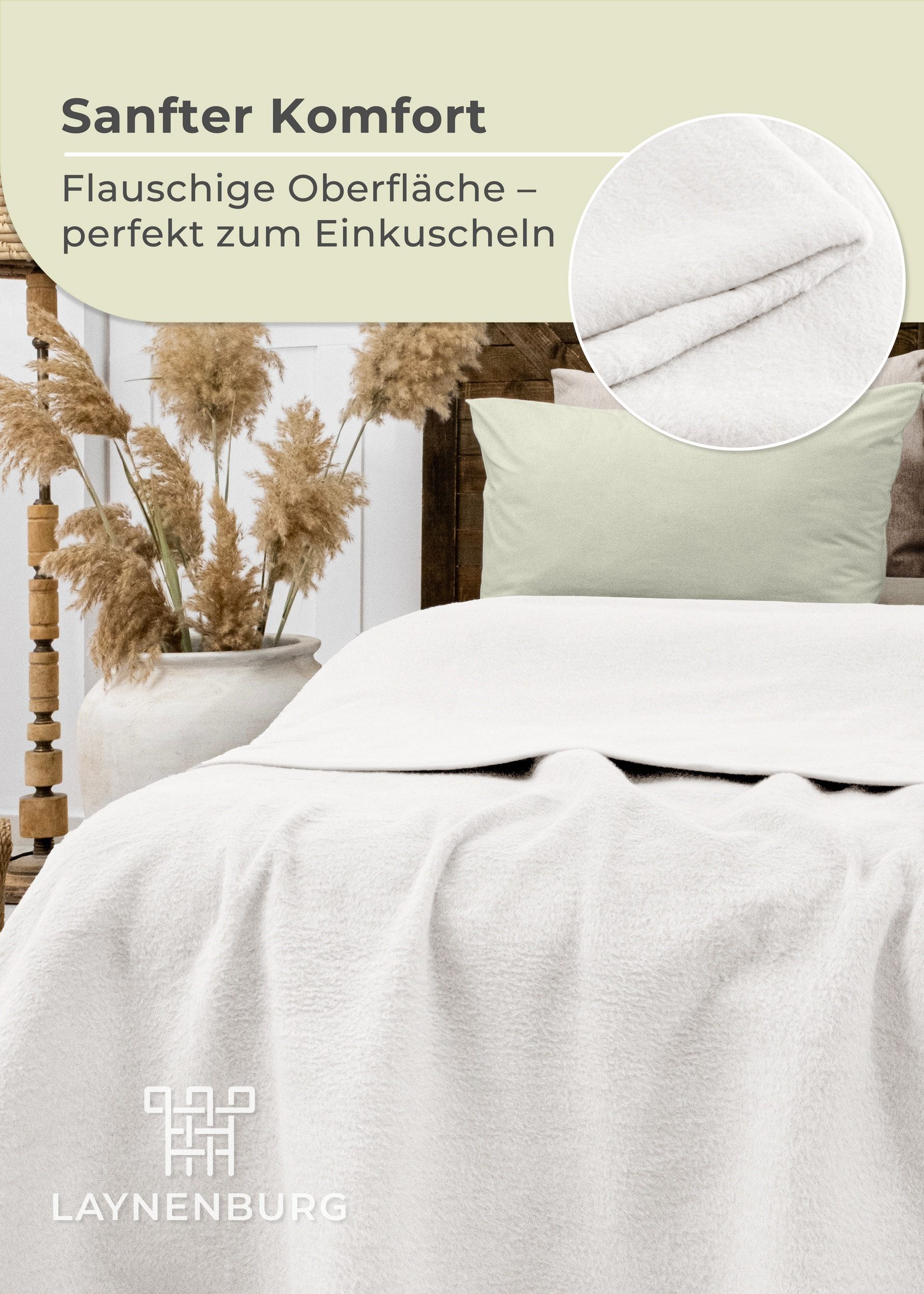Wohndecke Wohndecke aus Baumwolle - Kuscheldecke, Baumwolldecke -, Laynenburg, Decke als Sofa-decke, Couchdecke, Wolldecke aus Baumwollmix – Bild 4 von 5