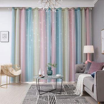 Verdunkelungsvorhang 2er Set Verdunklungsvorhänge Vorhang Vorhänge Gardinen Curtains, MODFU, Ösen (2 St), verdunkelnd, Polyester, Schlafzimmer Thermovorhang Ösen Wärmeisolierend gegen Kälte Blickdicht