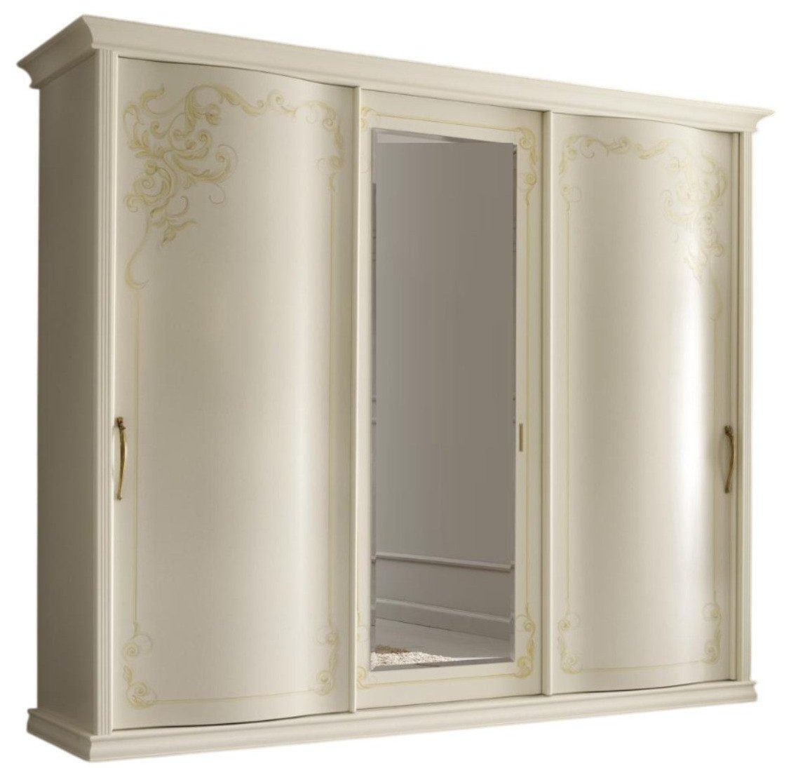 Xlmoebel Schiebetürenschrank Barock Schlafzimmer Schrank in Weiß - Möbel für Kleidung (Kleiderschrank) Hergestellt in Europa