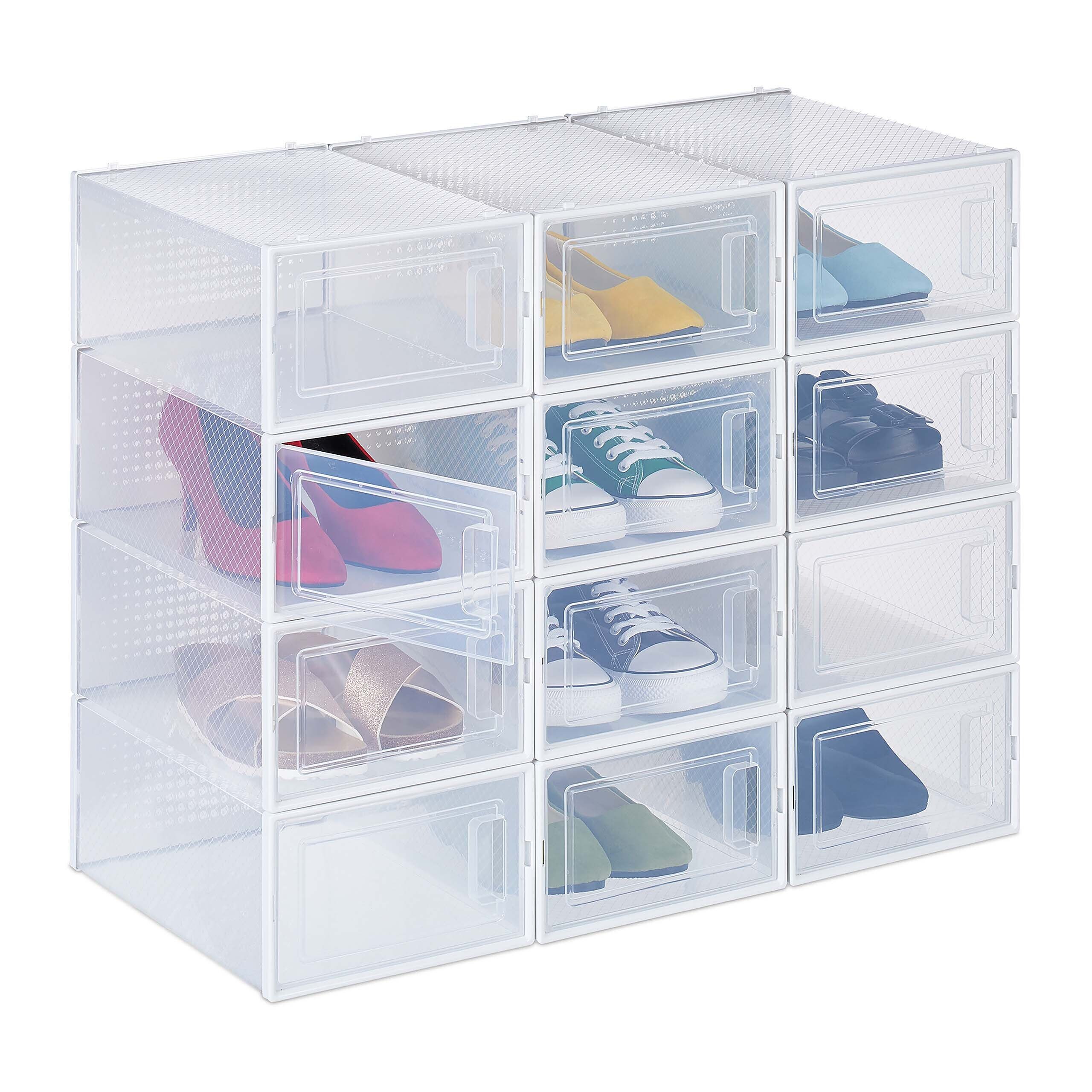 relaxdays Schuhbox 12er Pack Schuhboxen (12 St)