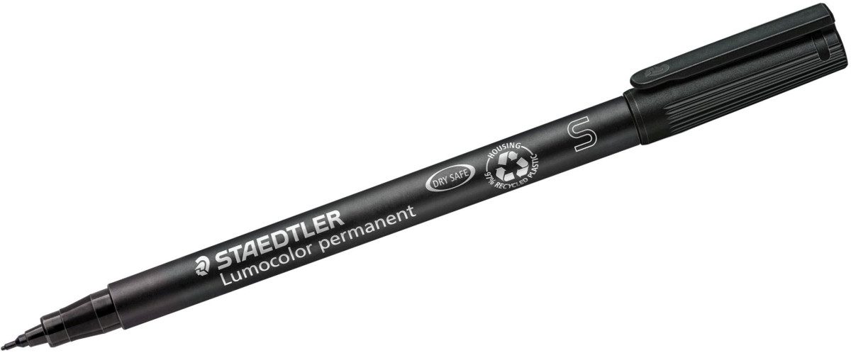 STAEDTLER Folienstift Folienschreiber Lumocolor S permanent schwarz (10 Stück)