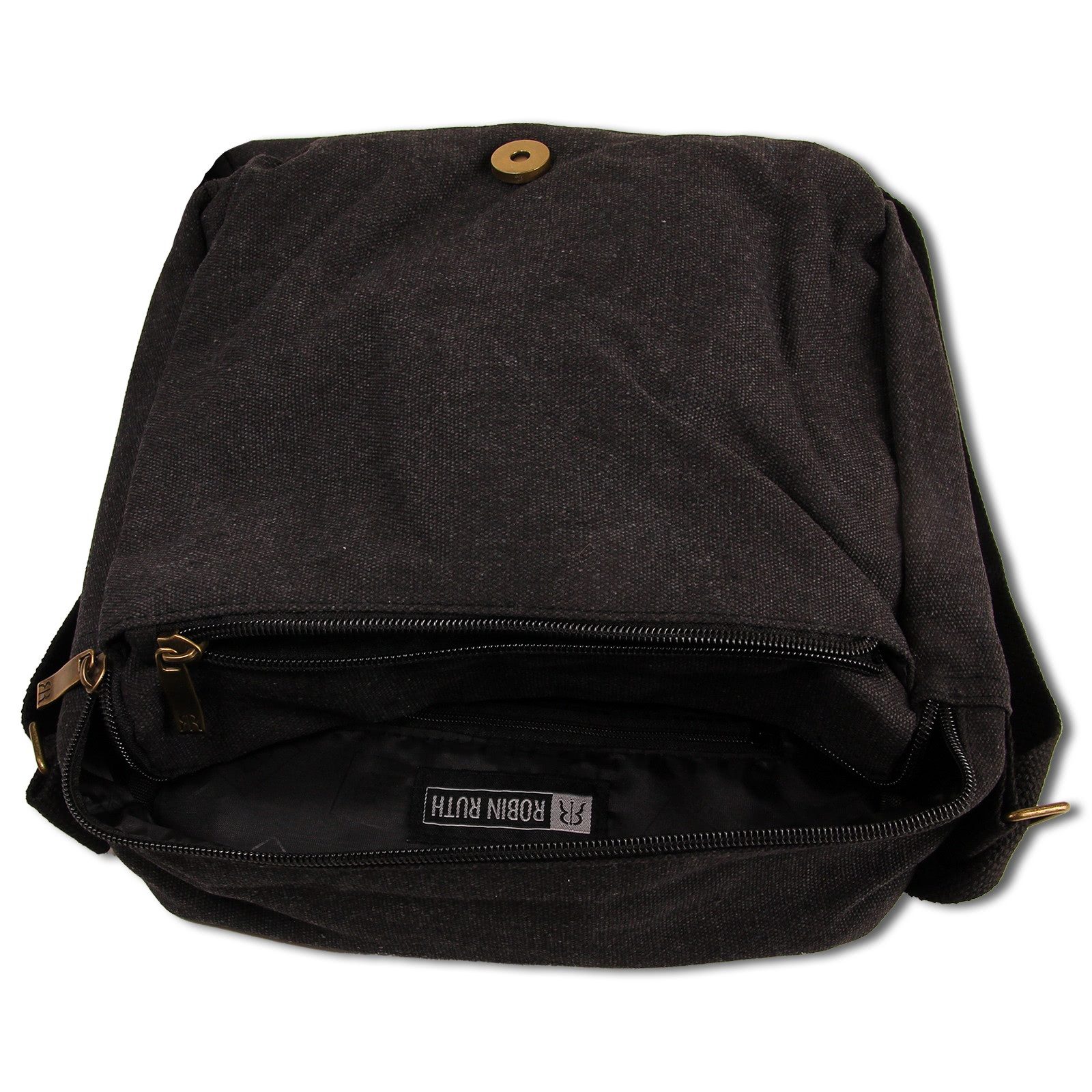 Robin Ruth Umhängetasche Robin Ruth Umhängetasche Baumwolle (Umhängetasche), Umhängetasche Baumwolle, Polyester, schwarz, hellblau ca. 25cm hoch