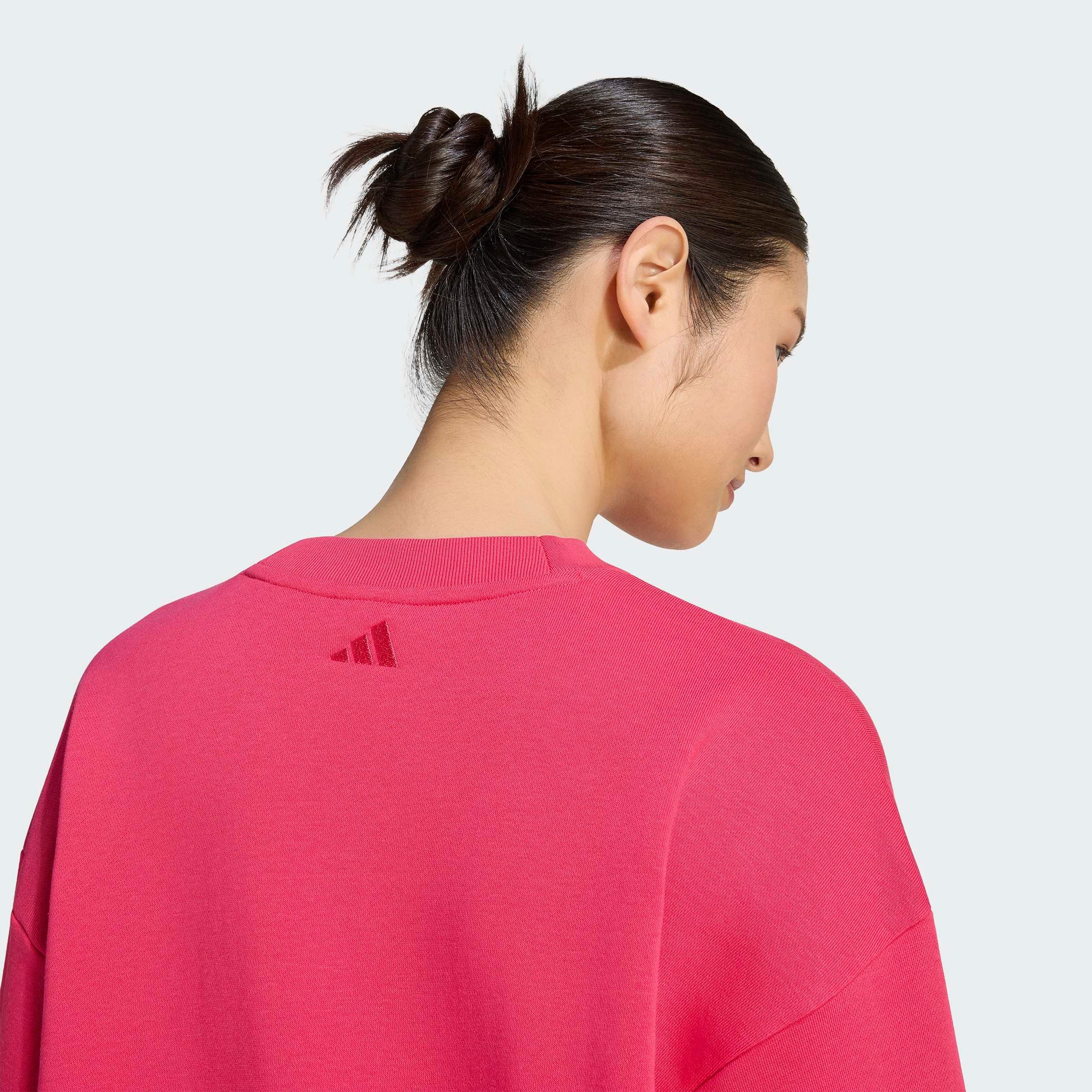 adidas Sportswear Sweatshirt W SAT CRW mit V-Ausschnitt, ohne Verschluss, in normaler Länge