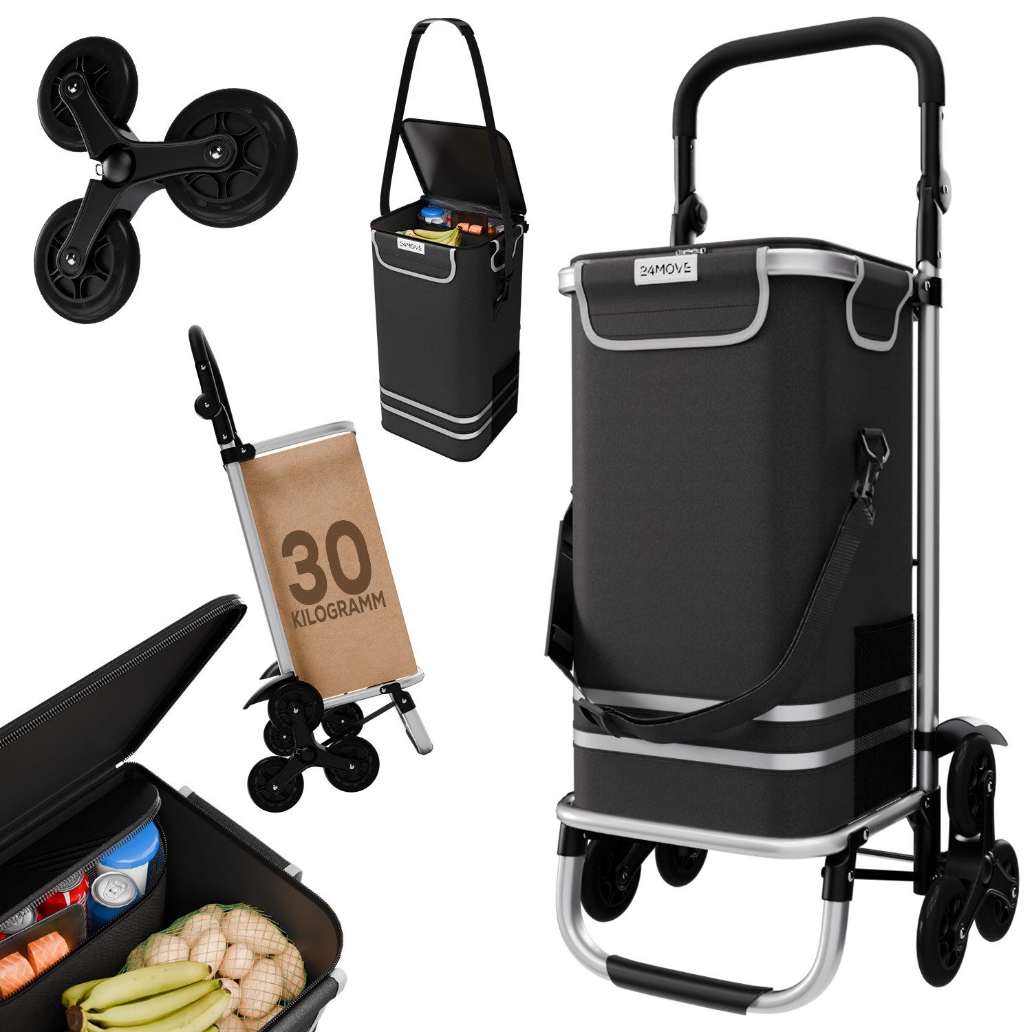 24Move Einkaufstrolley Einkaufstrolley mit 55L, 3in1 günstig online kaufen