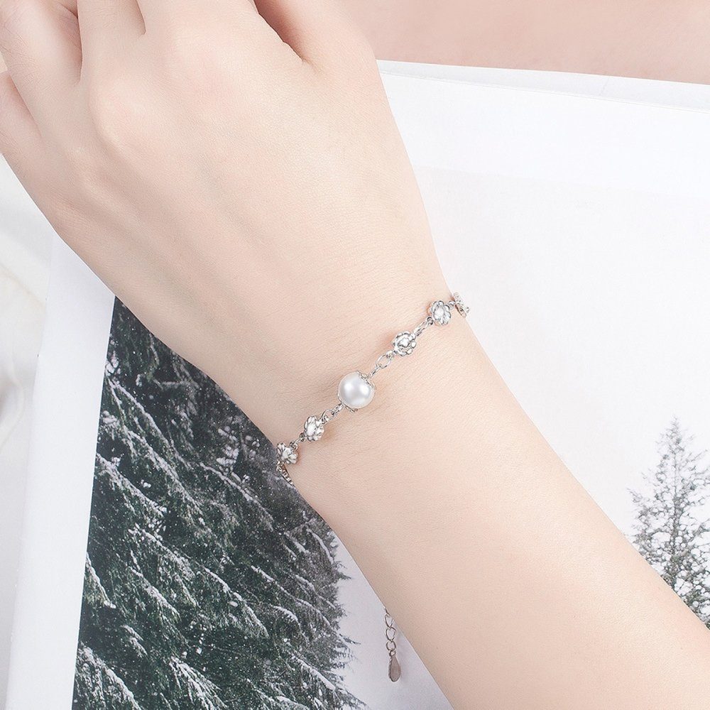 Sterling (1-tlg) Perlenarmband Perlenarmbänder Lubgitsr Perlen für Frauen Armband 925 Silber S