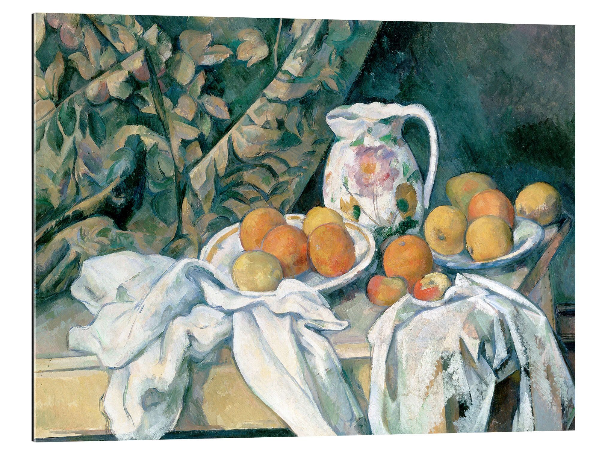 Posterlounge Wandbild Stilleben mit Vorhang, Paul Cézanne, erhältlich als Poster, Leinwandbild, Wandsticker oder Acrylglasbild