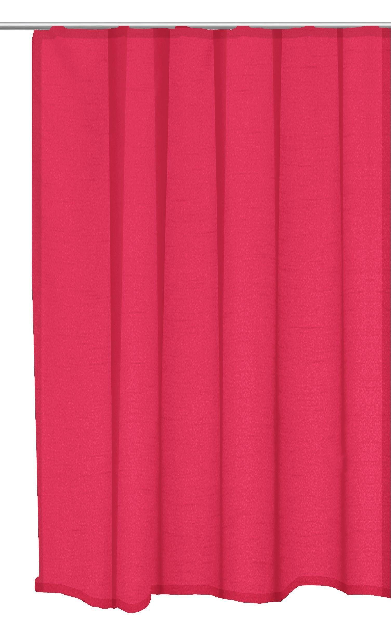 Gardine Vorhang Kräuselband Seidenglanz halbtransparent Dekoschal Gardine, Haus und Deko, Kräuselband (1 St), halbtransparent, Polyester Pink | Fertiggardinen