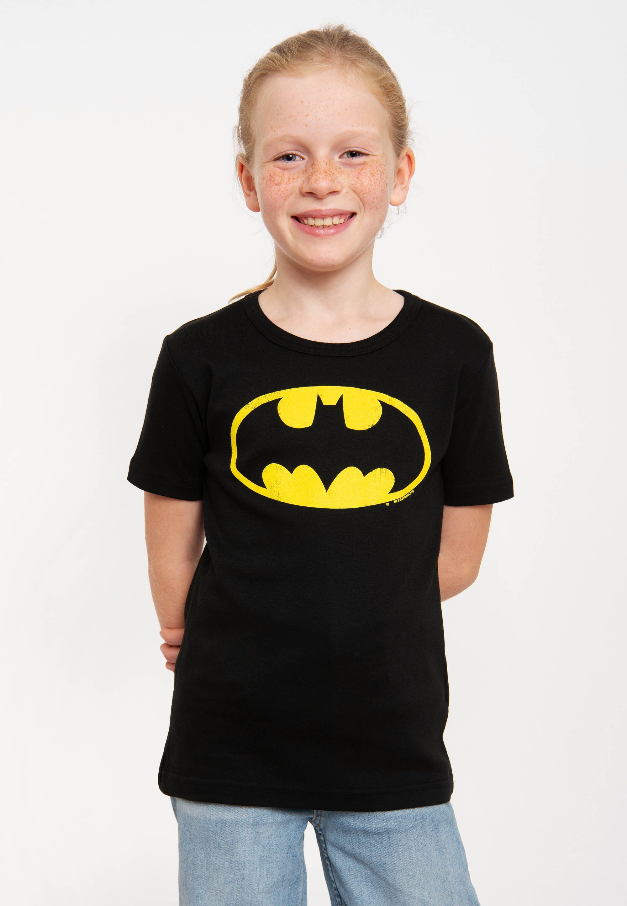 Logo-Druck LOGOSHIRT Superhelden T-Shirt Batman mit