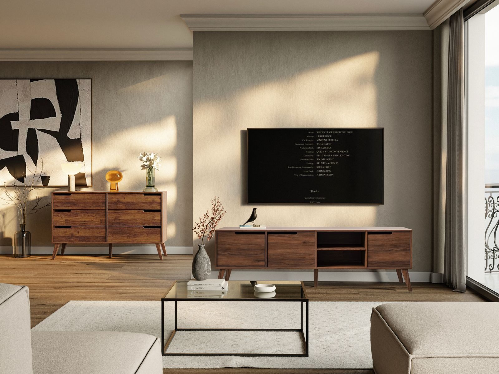 Compleo Kommode mit 3 Schubladen, Modern design, Sideboard, Breite: 160 cm