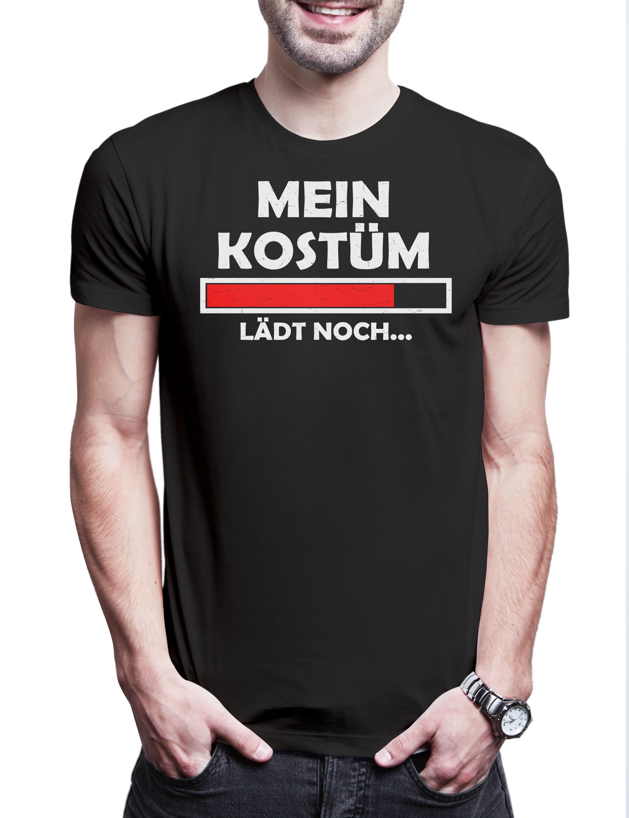 Print-Shirt Mein Kostüm lädt noch Herren T-Shirt Costume Loading Fasching Karneval
