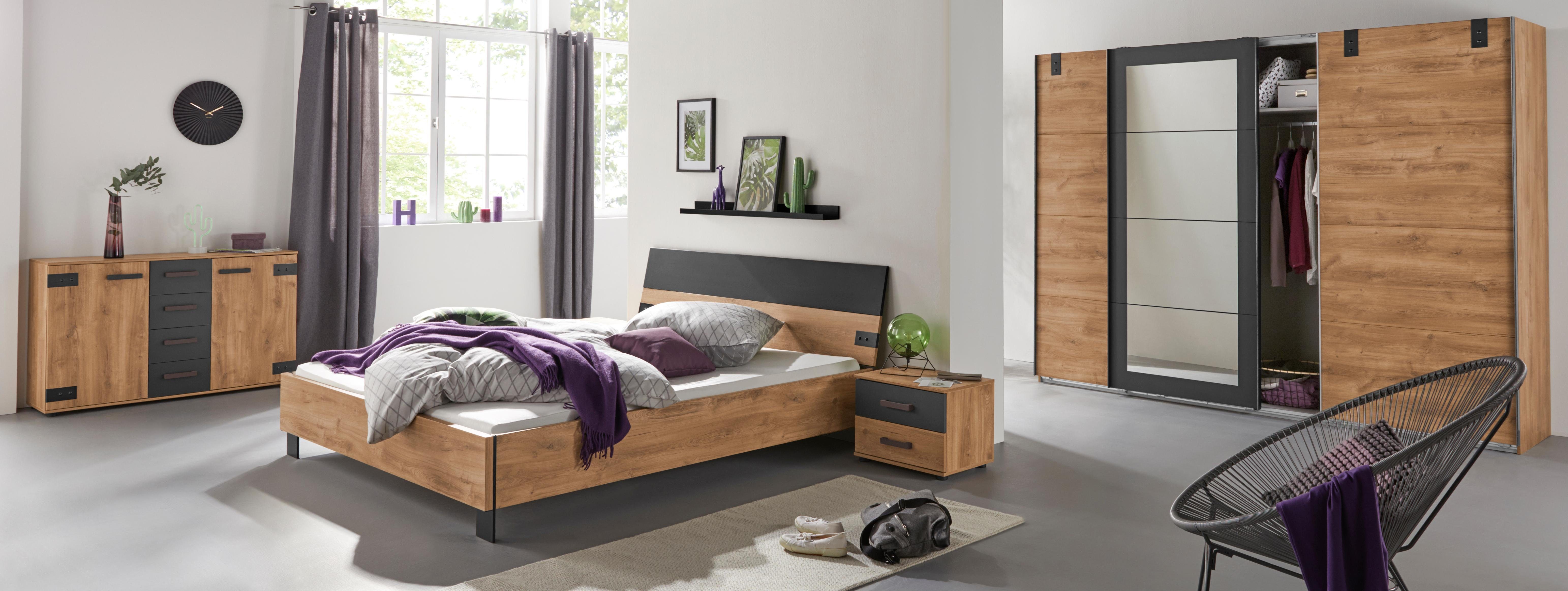 Wimex Nachtschrank Malmoe, Nachttisch 52x38x40cm, 2 Schubladen einzeln oder im praktischen 2er Set, rusikaler look, Industrial Design