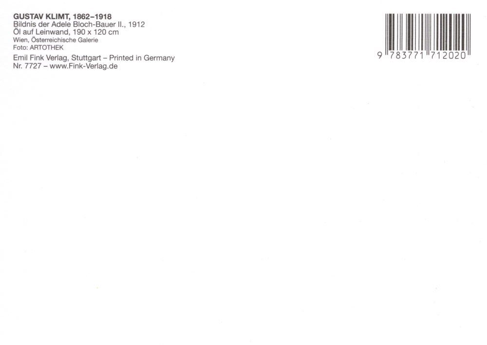 Klimt Bloch-Bauer" Gustav der Postkarte Adele "Bildnis Kunstkarte