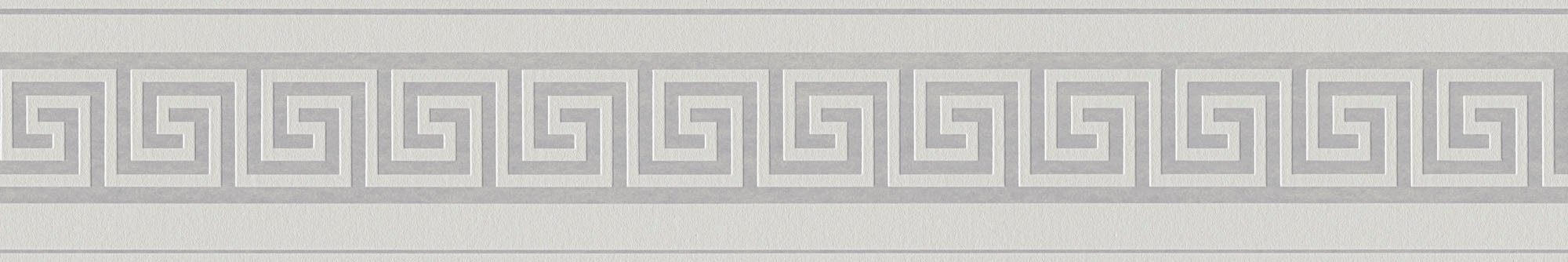 grafisch, Metallic A.S. Bordüre Bordüre Geometrische strukturiert, grau/metallic Tapete Only Bordüre Motiv, 11, Création Borders geometrisch,