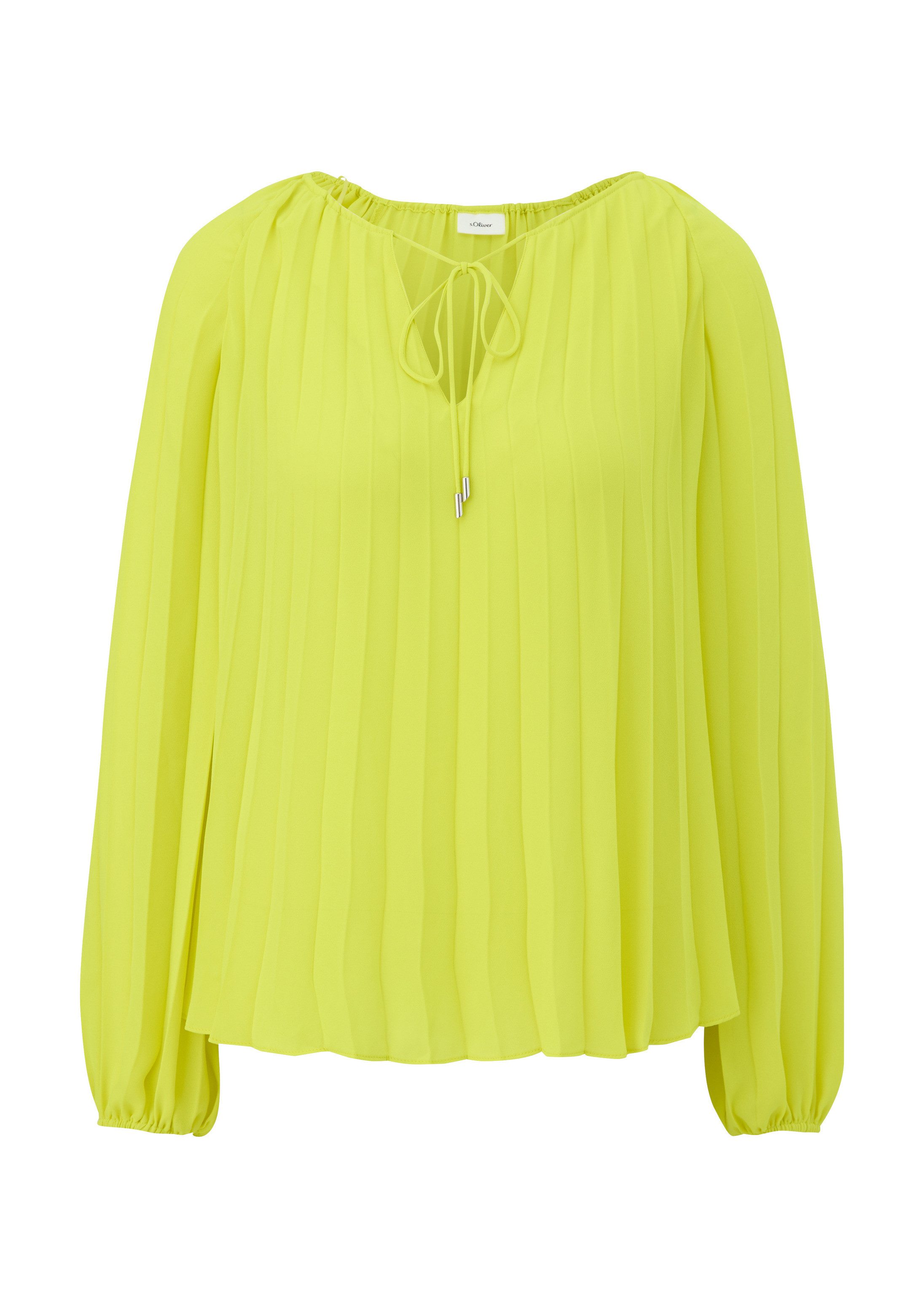 s.Oliver Langarmbluse Bluse Plisseebluse aus Chiffon