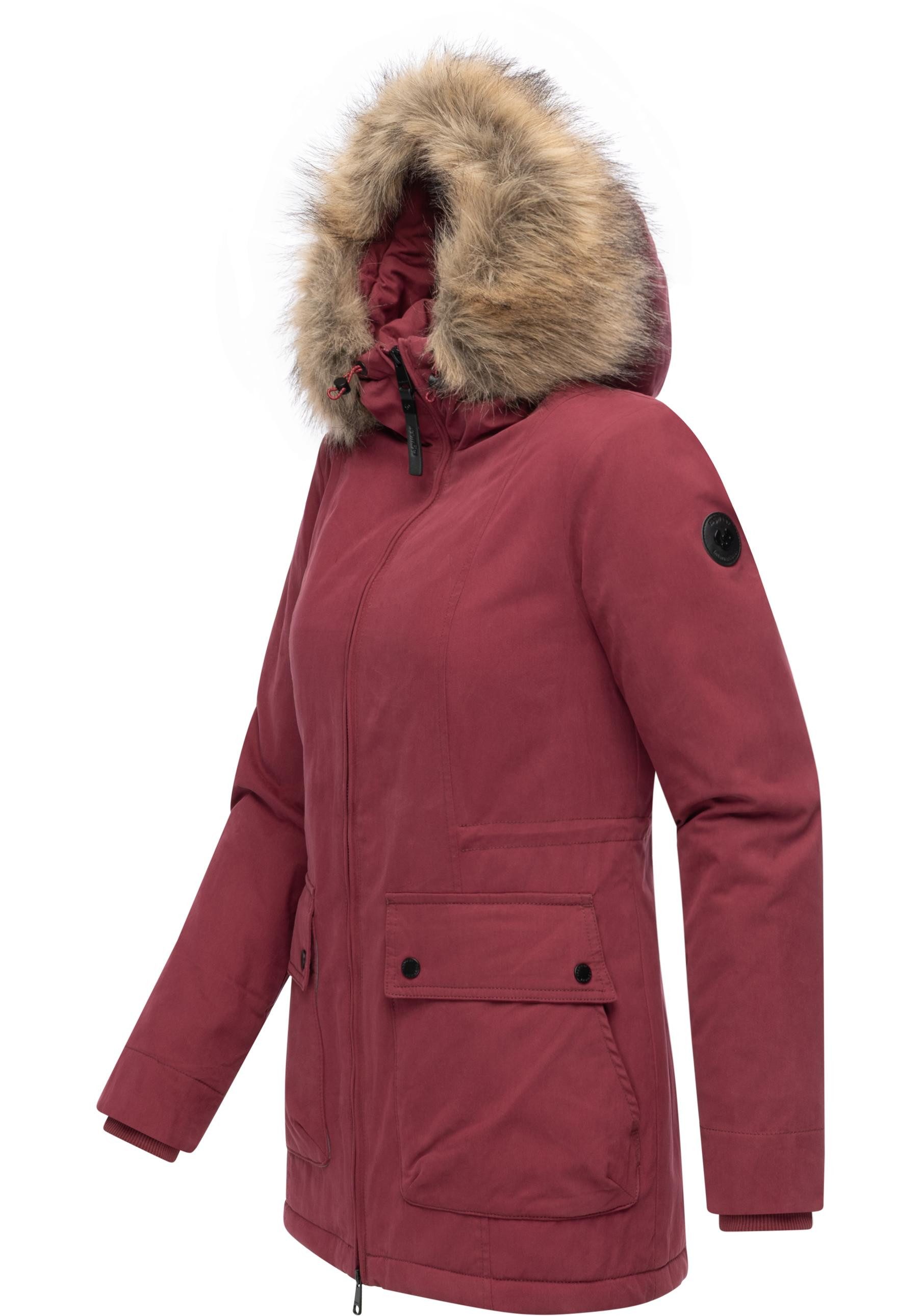 Ragwear Kurzmantel Monadetta Warm Kurzer Wintermantel mit Kunstfellbesatz – Bild 2 von 5