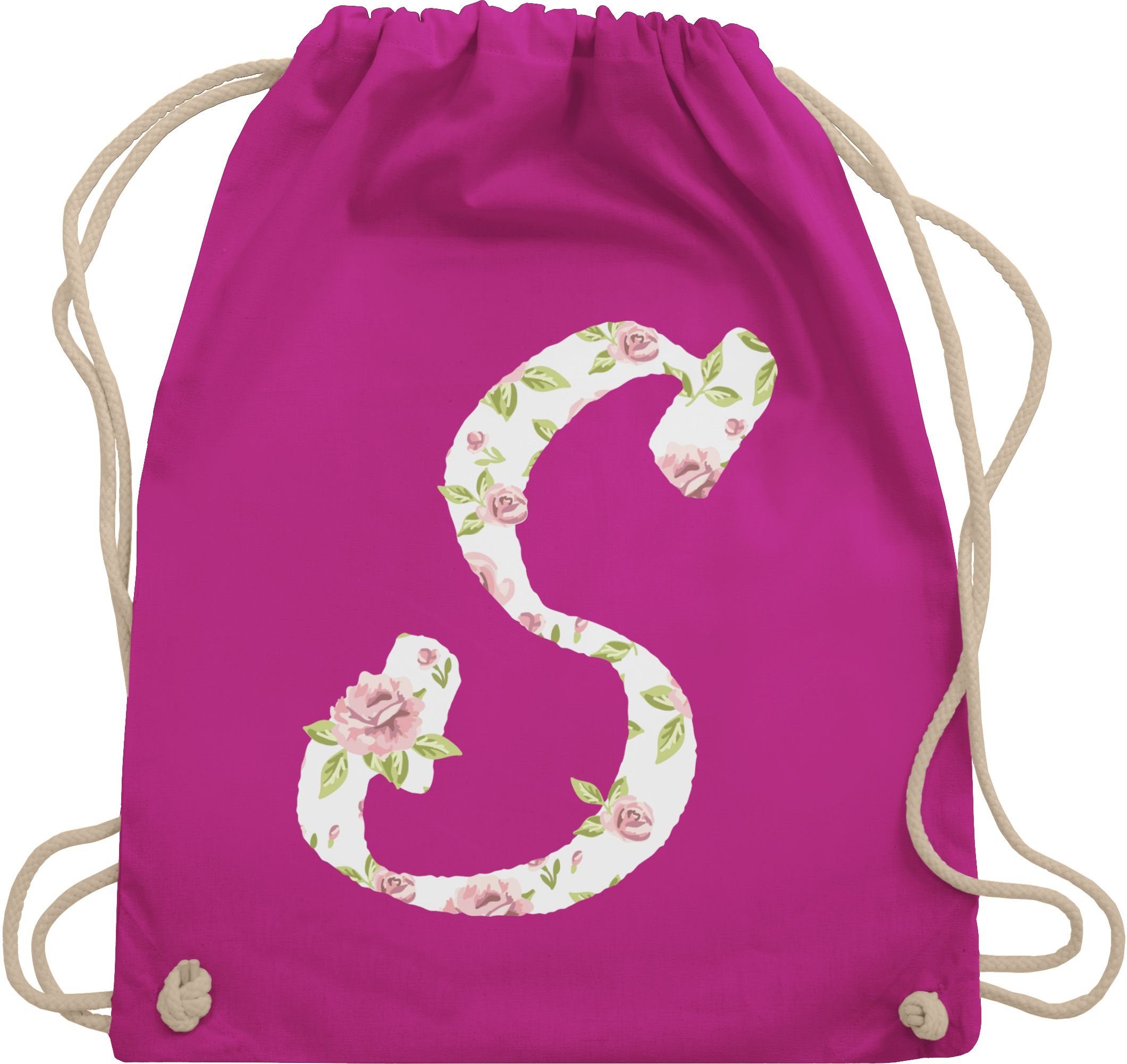 Shirtracer Turnbeutel S Rosen, Geschenk Taschen Initialen Shopper Baumwolle