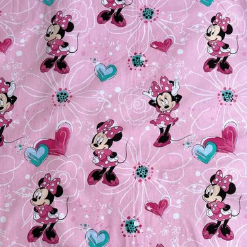 Babybettwäsche Disney Minnie Maus Kinder Bettwäsche Kopfkissen Bettdecke Micky 100x13, Disney Baby, Renforcé, 2 teilig, 100% Baumwolle