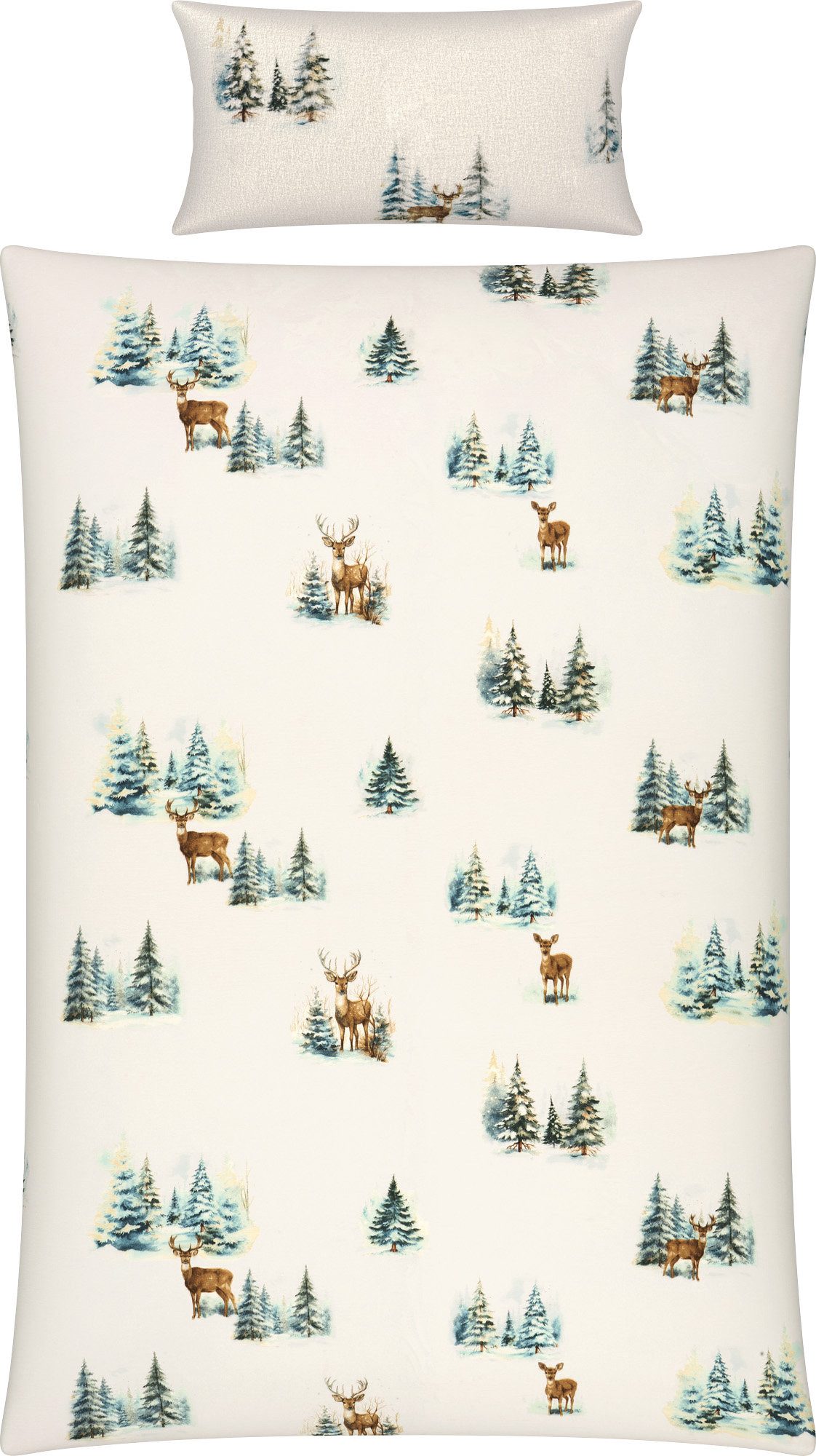 REDBEST Bettwäsche Bettwäsche, Biber, Flanell Tiermotive: Rehe günstig online kaufen