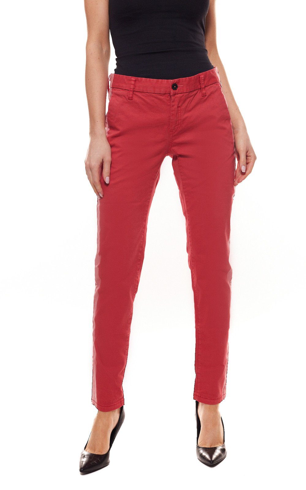 Freizeit-Hose Rosa/Rot Damen khujo Stoff-Hose Eudora bequeme khujo Stripe Stoffhose Freizeit-Hose