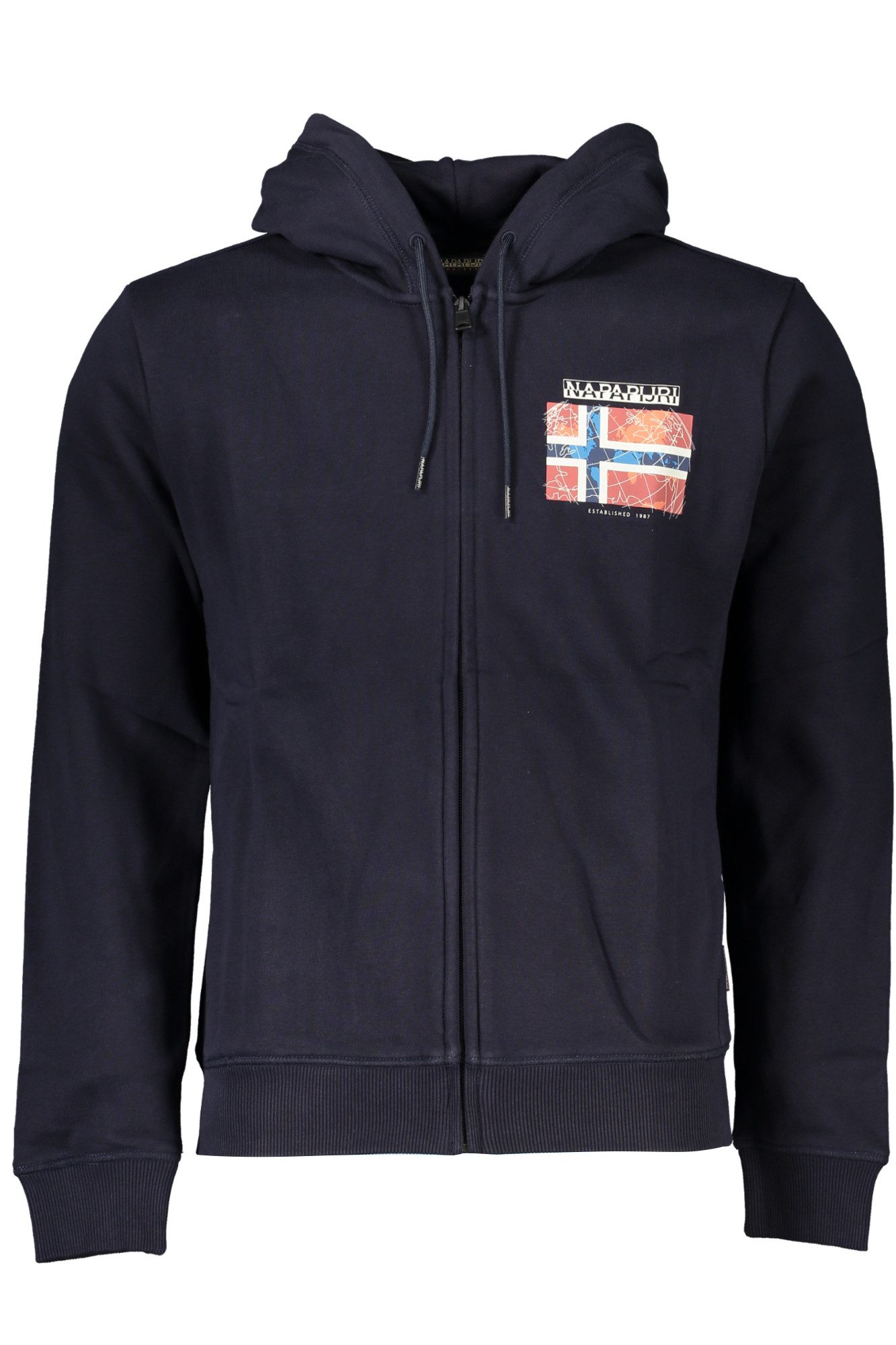 Napapijri Sweatshirt Herren Hoodie Blau Reißverschluss: Gefüttert