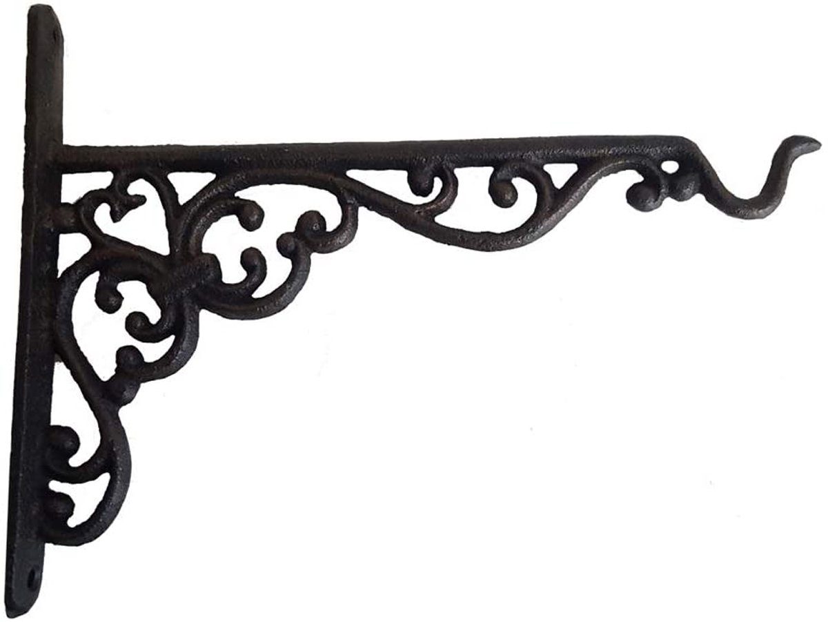 LB H&F Lilienburg Wandhalterung Halter Halterung Wandhalter Wandhalterung Wandbefestigung Laterne, (Blumenampel Ampelhalter Laternenhalterung Aufhänger Wandhaken Metall Laternen Haken Blumen Ampel Landhaus Laternenhaken Eisenhaken Shabby Vintage Nostalgie Antik Blumenampelhaken Blumeampelhalter Gusseisen)