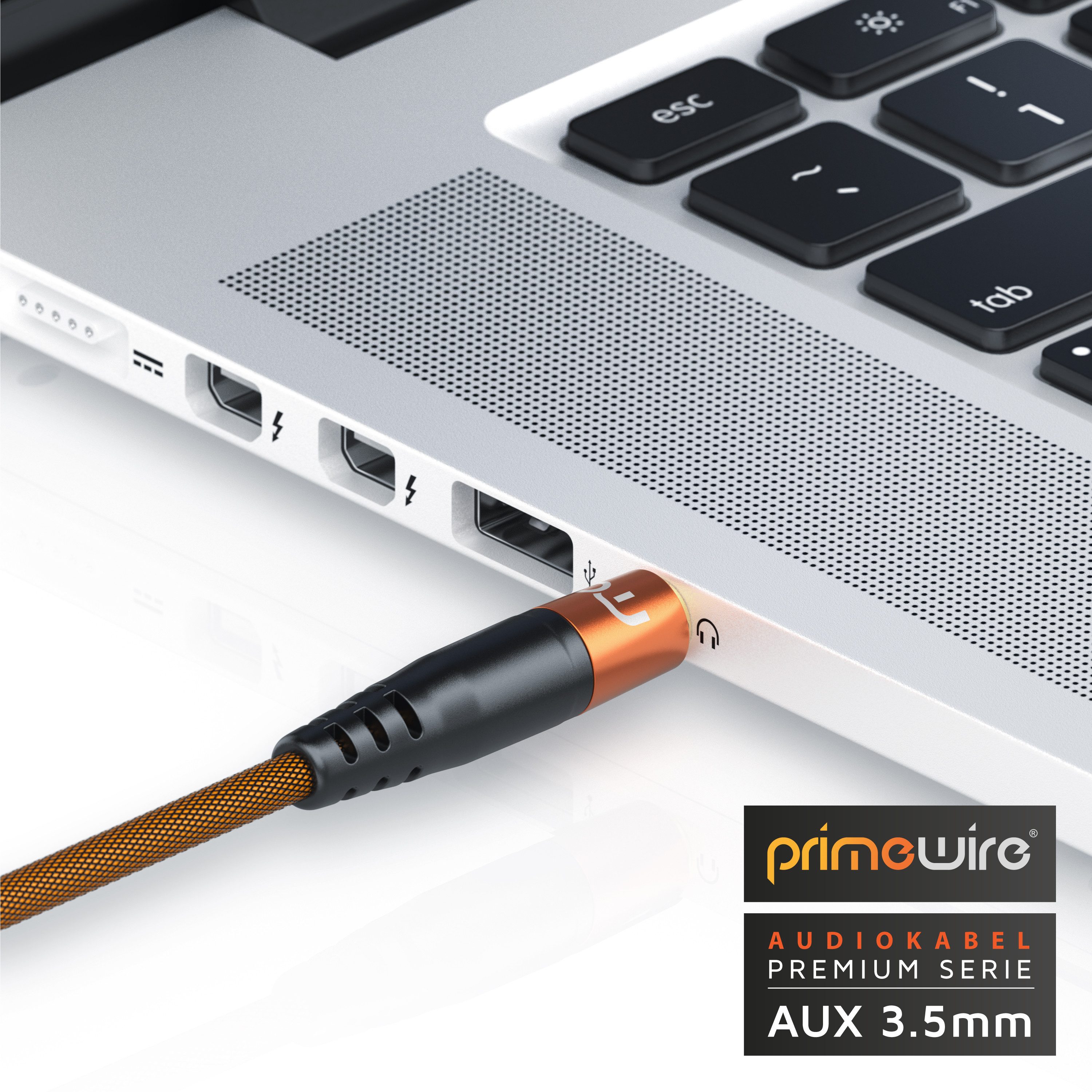 Primewire gewinkeltes HiFi Stereo Klinkenkabel / Verbindungskabel - 2m Audio-Kabel, AUX, 3,5-mm-Klinke (200 cm), für Smartphone, Auto, HiFi, klarer Sound ohne S – Bild 5 von 5
