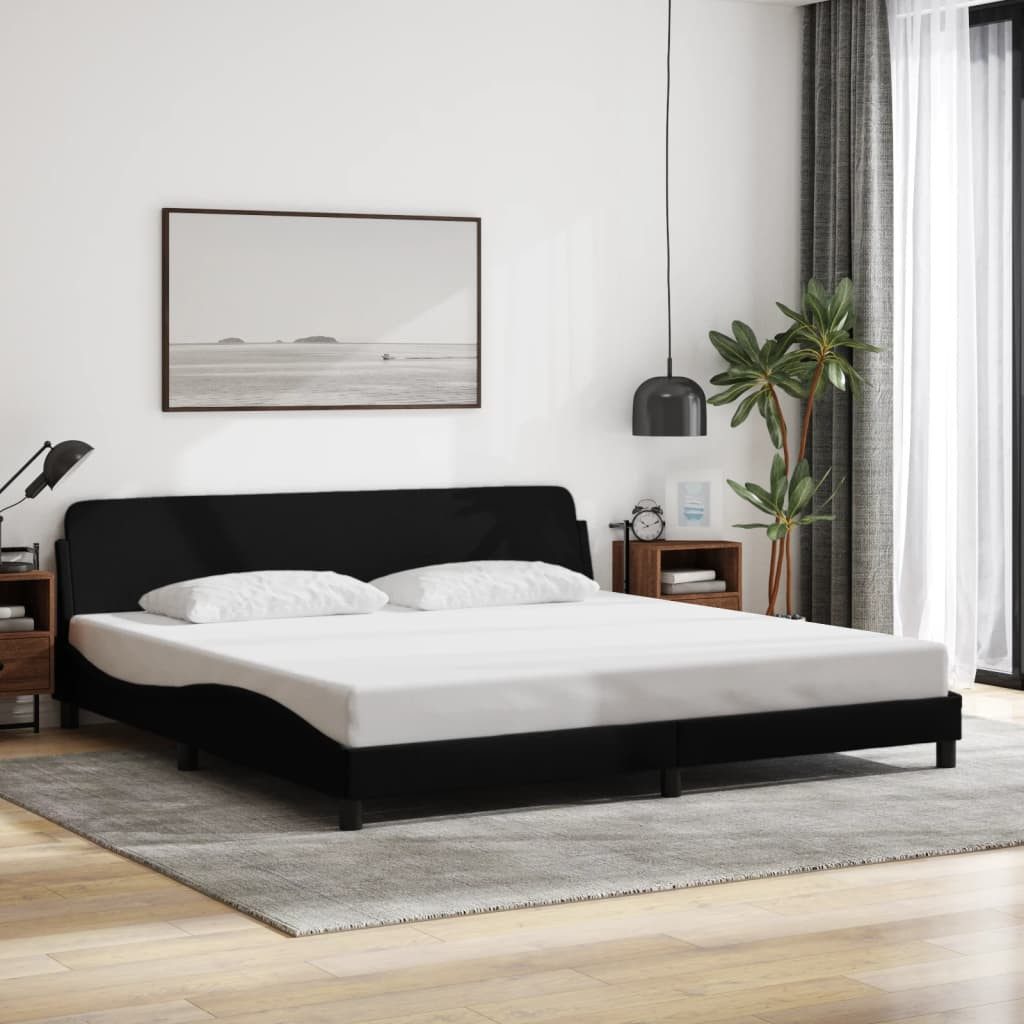 furnicato Bettgestell "Dover" Schwarz 200x200 cm Stoff