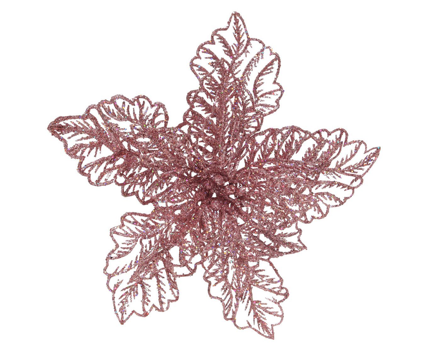 Decoris season decorations Weihnachtsbaumklammer, rosa Weihnachtsstern 23cm Clip - Blume auf Kunststoff