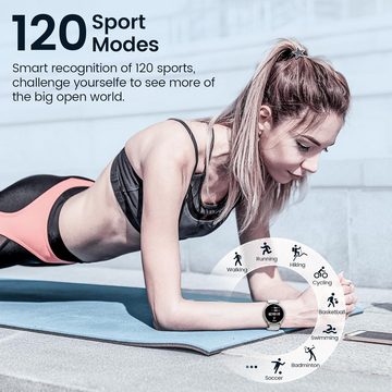 RUXINGX G35 Smartwatch (1,4 Zoll, Andriod iOS), 100+ Sportmodi, 400mAh, Wasserdicht - iOS/Android Silber
