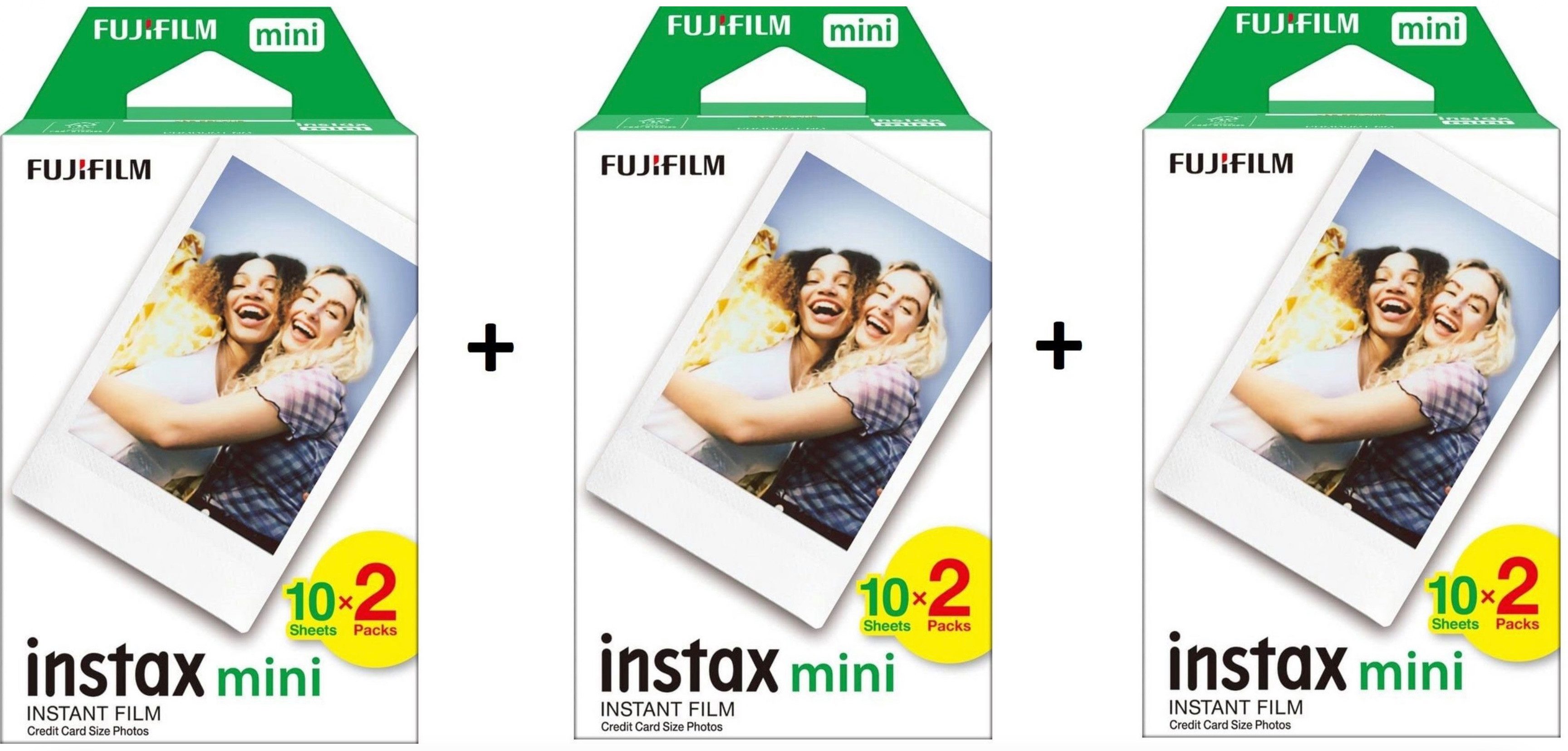 FUJIFILM Sofortbildfilm Sofortbildfilm 3 x Fuji Instax Mini Film Doppelpack, 60 (1-St)