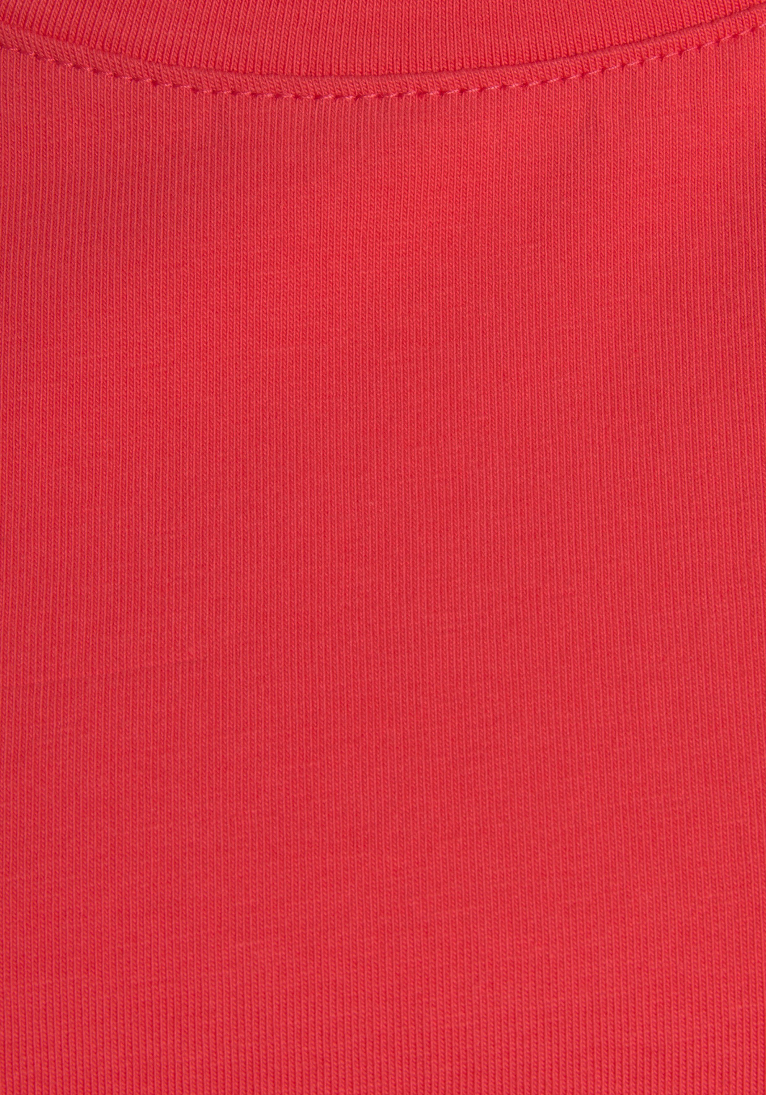 H.I.S T-Shirt mit Ärmelaufschlag im Loungewear rot Stil, maritimen