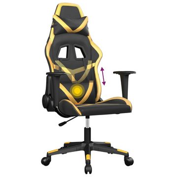 vidaXL Bürostuhl Gaming-Stuhl mit Massagefunktion Schwarz Golden Kunstleder