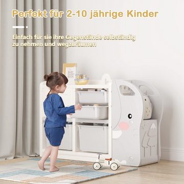 Dripex Kinderregal Spielzeugregal mit Aufbewahrungsboxen