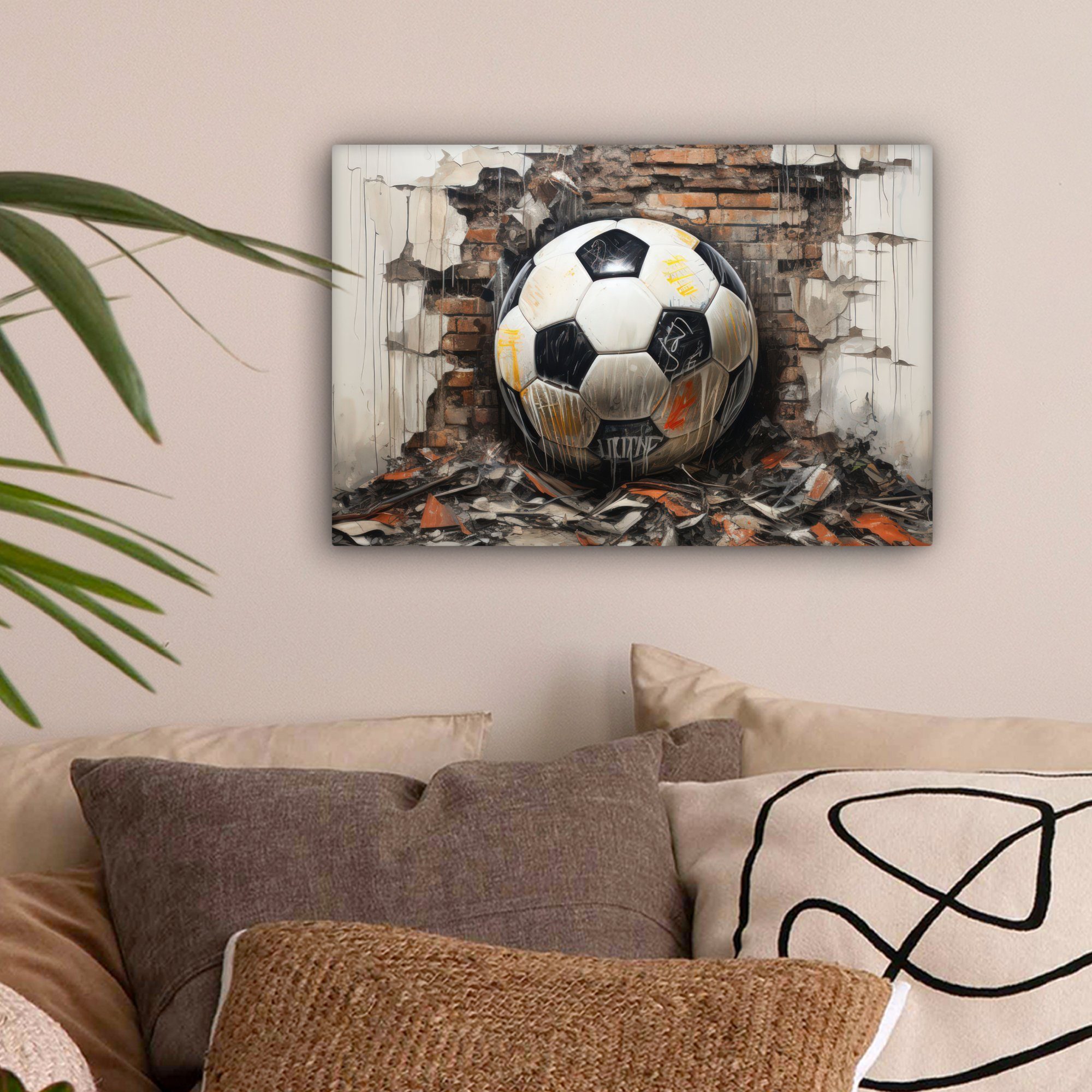 OneMillionCanvasses® Leinwandbild Fußball - Wand - günstig online kaufen