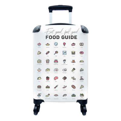 MuchoWow Handgepäckkoffer Küche - Lebensmittel, 4 Rollen, Reisetasche mit rollen, Handgepäck für Ferien, Trolley, Reisekoffer