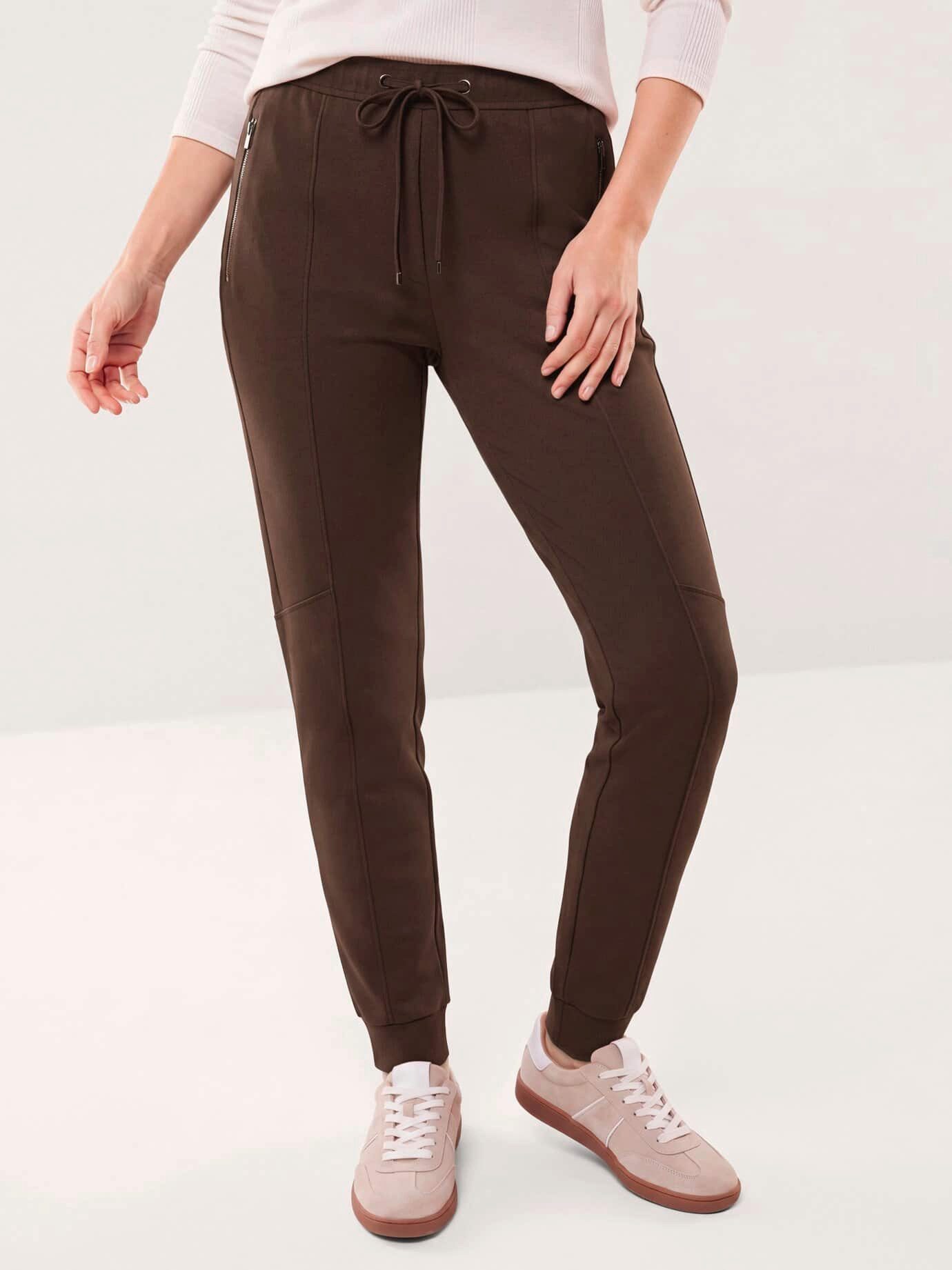 Walbusch Jogger Pants Damen Jogpant aus Strukturjersey Regular fit, modern, bügelfrei, Kurzgröße