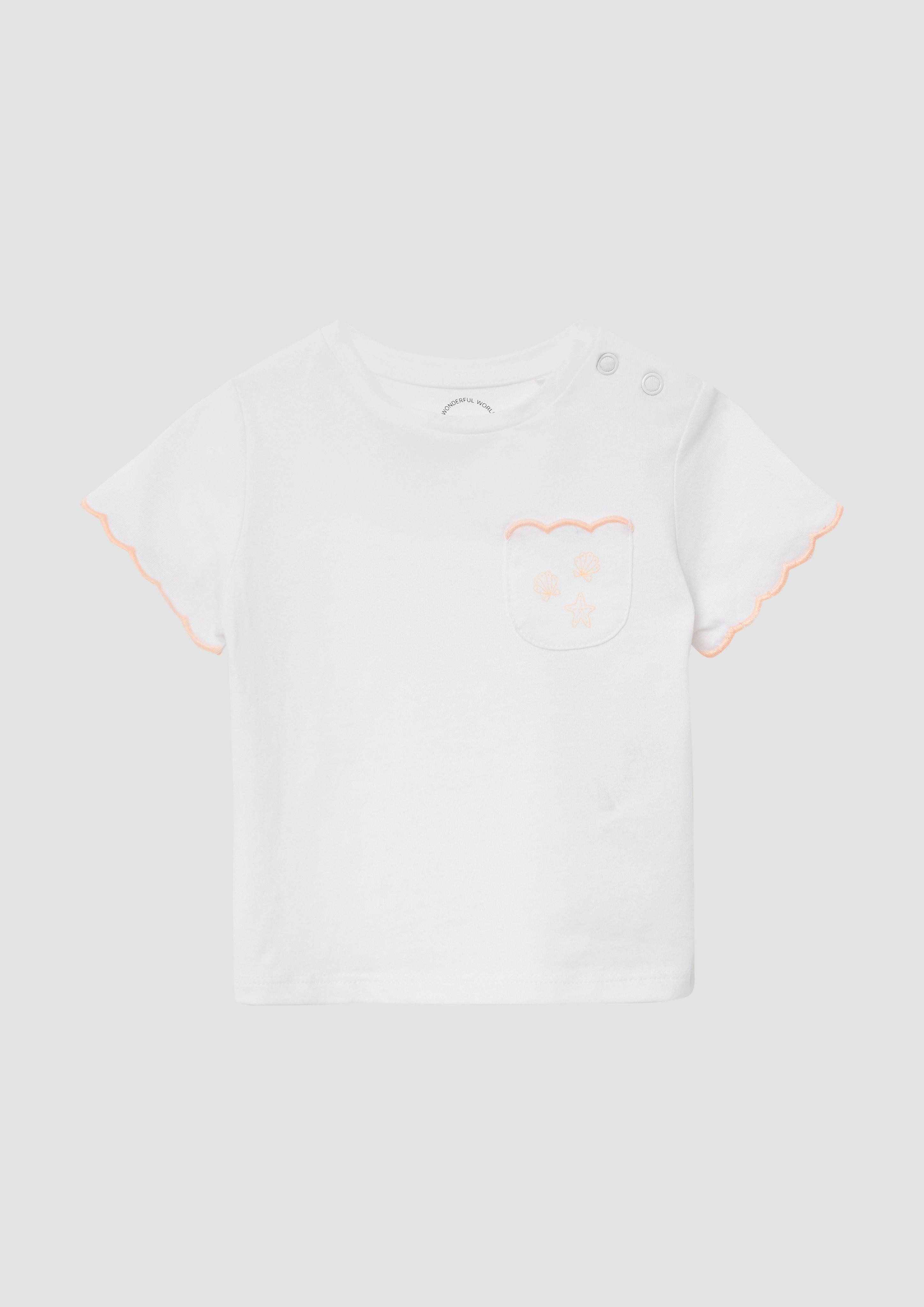s.Oliver Kurzarmshirt Jersey-T-Shirt mit Bogenkante und günstig online kaufen