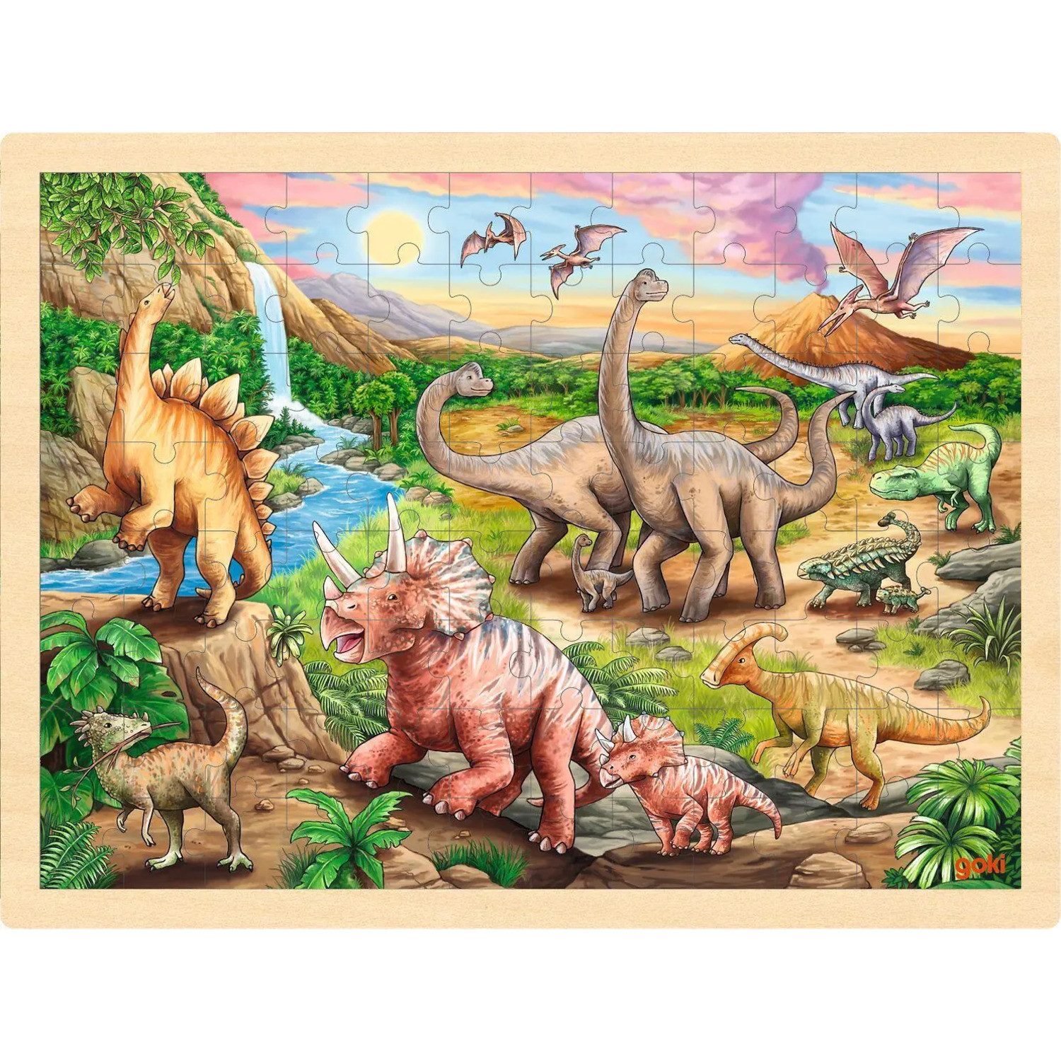 Gollnest & Kiesel Puzzle Einlegepuzzle Dinosaurierwanderung, 96 Puzzleteile günstig online kaufen