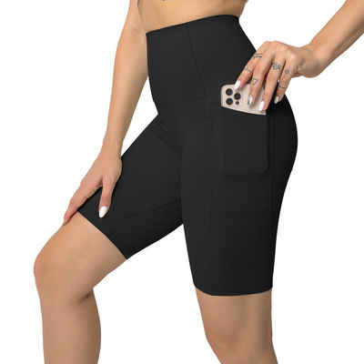 CALIYO Trainingsshorts Damen Шорты Kurze Леггинсы Sporthose Damen Kurze Sportshorts Nahtlos Yoga Fitness High Waist Yoga Шорты Kurze mit Handytasche