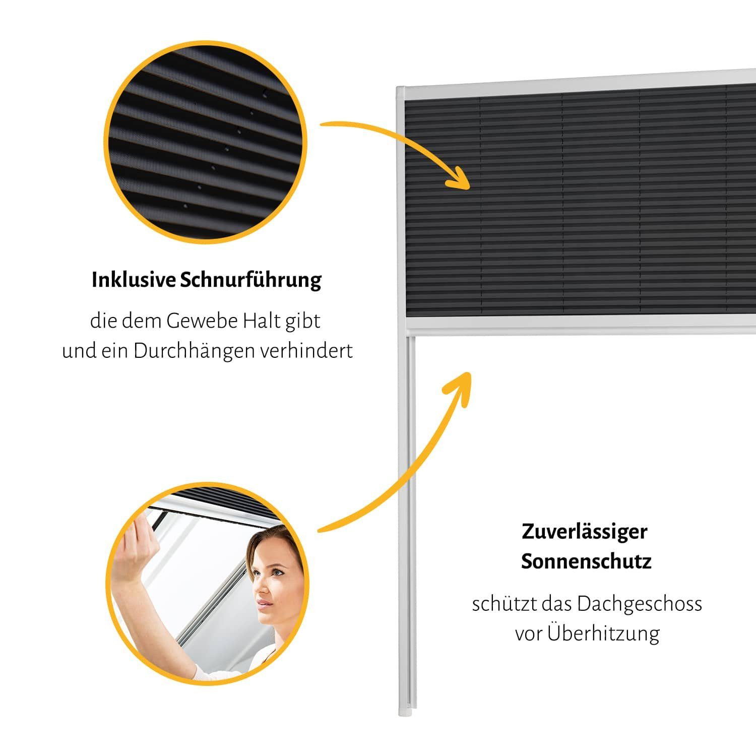 empasa Dachfensterplissee "MASTER SUN", verdunkelnd, Dachfenster Sonnenschutzplissee