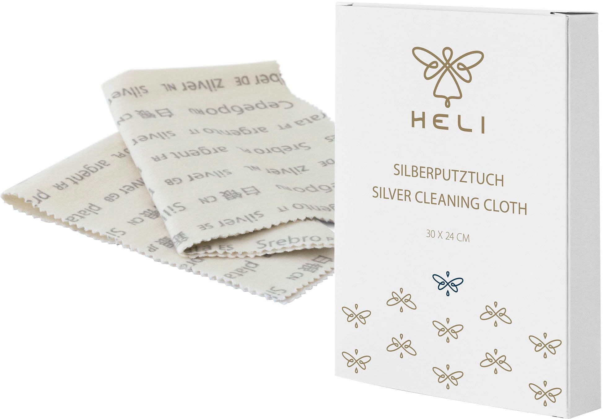 HELI Ювелирные изделия Geschenk Ювелирные изделияpflege Silber-Putztuch für Silberschmuck Reinigungstuch (Baumwolle, 30x24 cm, 1-tlg)