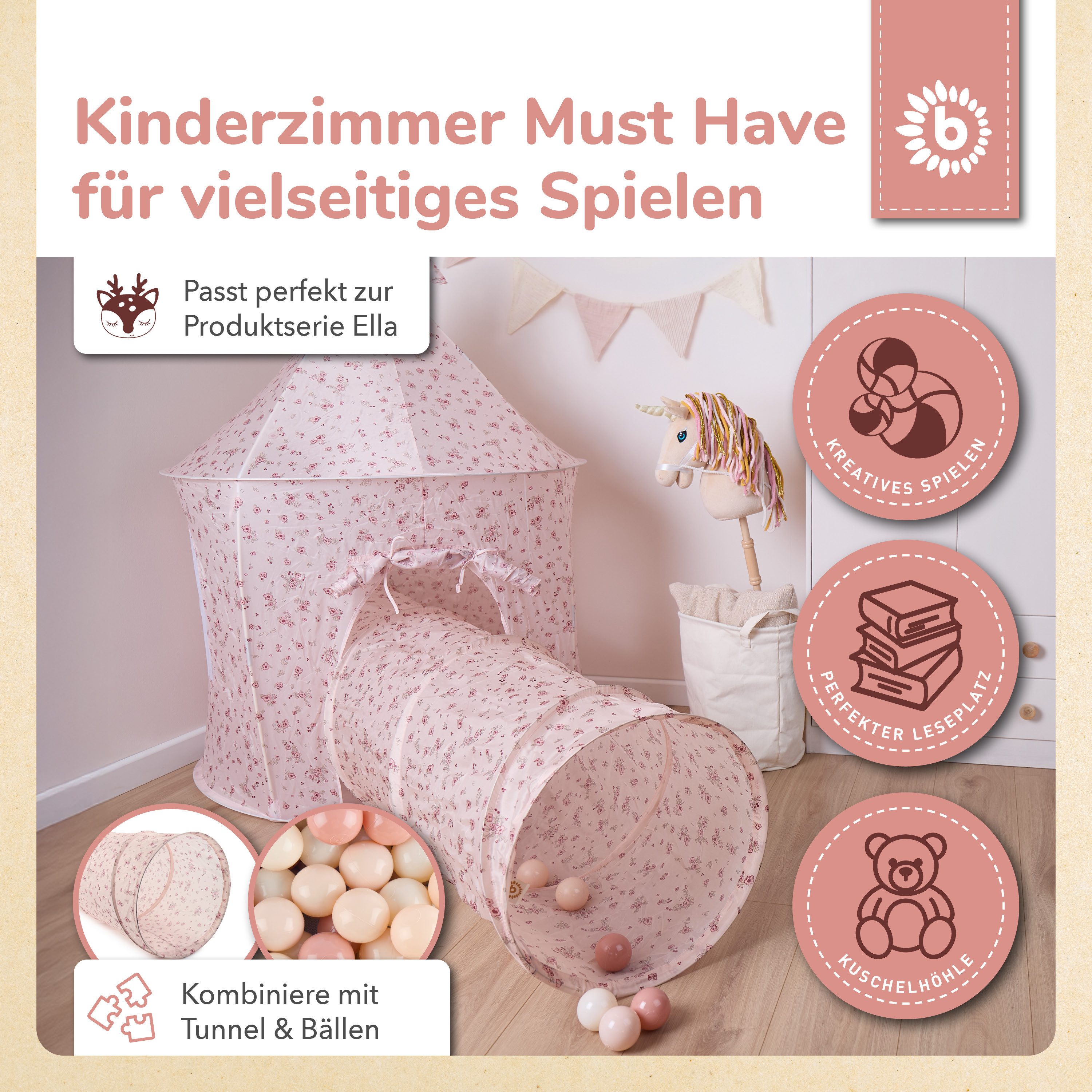 BIECO Spielzelt Bieco Pop-up Spielzelt Dreamy Flowers