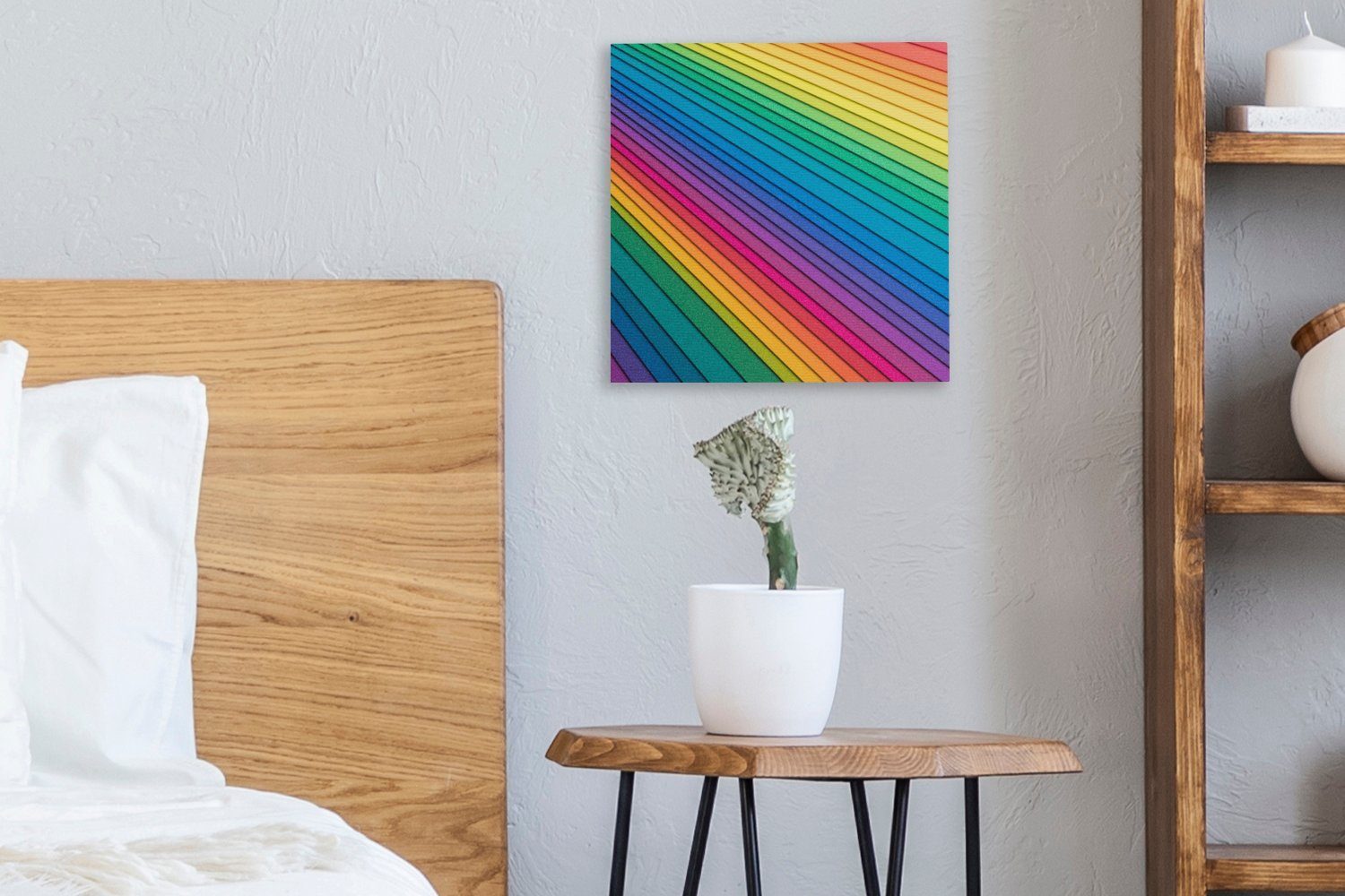 Leinwandbild OneMillionCanvasses® Bilder Leinwand Schlafzimmer Wohnzimmer für (1 Papier, St), Regenbogenfarbenes