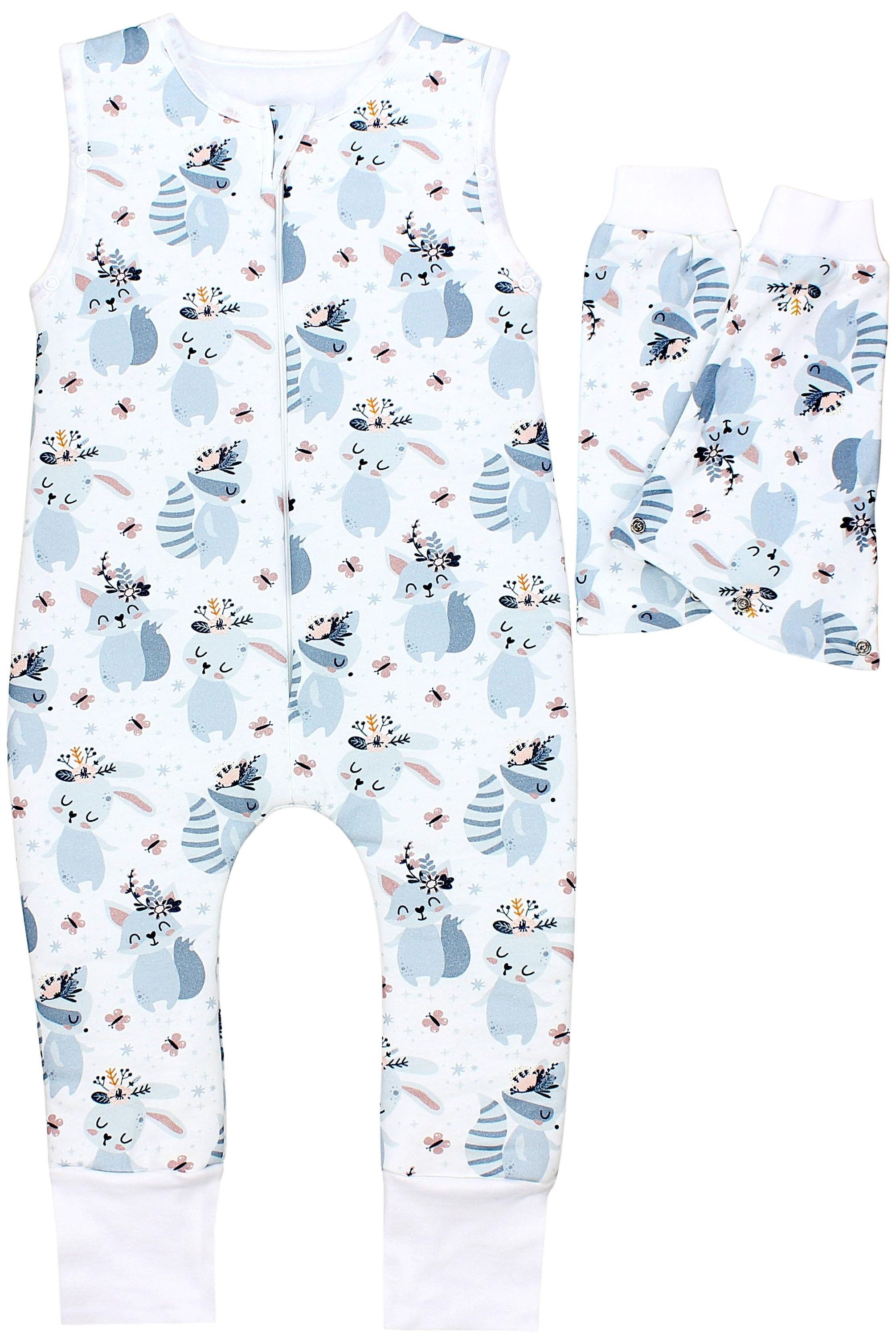 TupTam Babyschlafsack 2.5 TOG Schlafsack BIO-Baumwolle mit Beinen und Ärmeln Herbst Winter – Bild 4 von 5