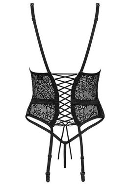 Obsessive Set: Corsage Yaskana Corset mit String Spitze - schwarz (2-tlg) transparent