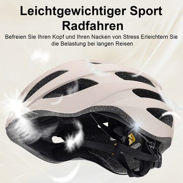 DOPWii Bike Cross Helm Fahrradhelm mit 24 Belüftungslöchern und Rücklicht, abnehmbar zum Ausspülen