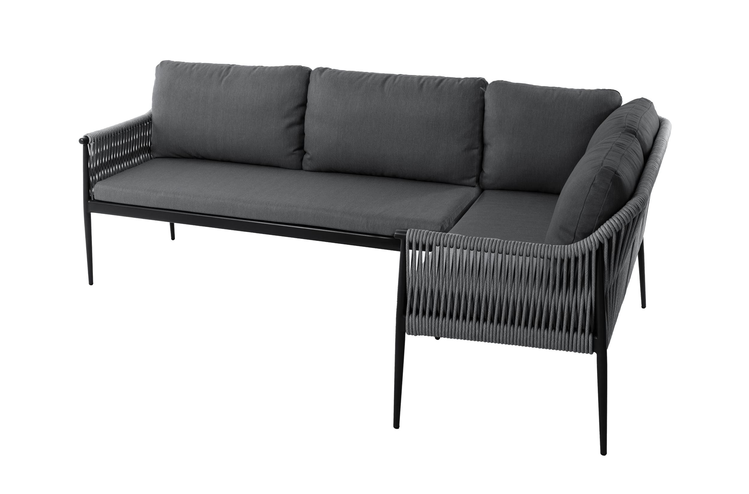 LC Garden Gartenlounge-Set Dining Lounge »Bari« Anthrazit Rope Gartenlounge inkl. Kissen, (2-tlg)