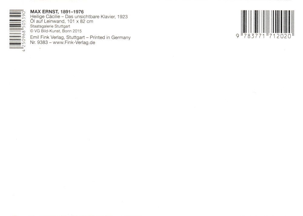 Postkarte Kunstkarte Max Ernst "Heilige Klavier" unsichtbare - Cäcilie Das